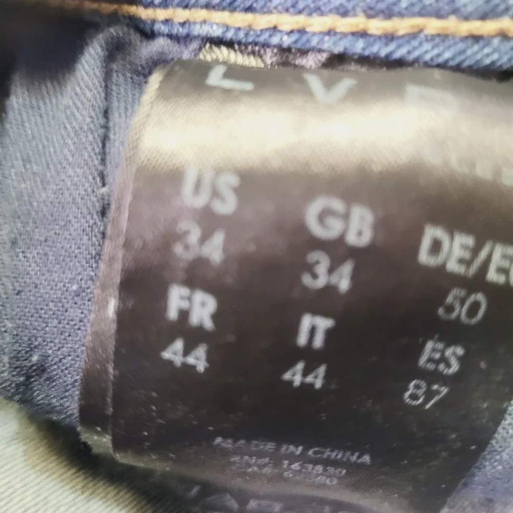 LVPL Straight Leg Jeans Men's 34 x 30  Blue Medium Wash Denim Stretch J33